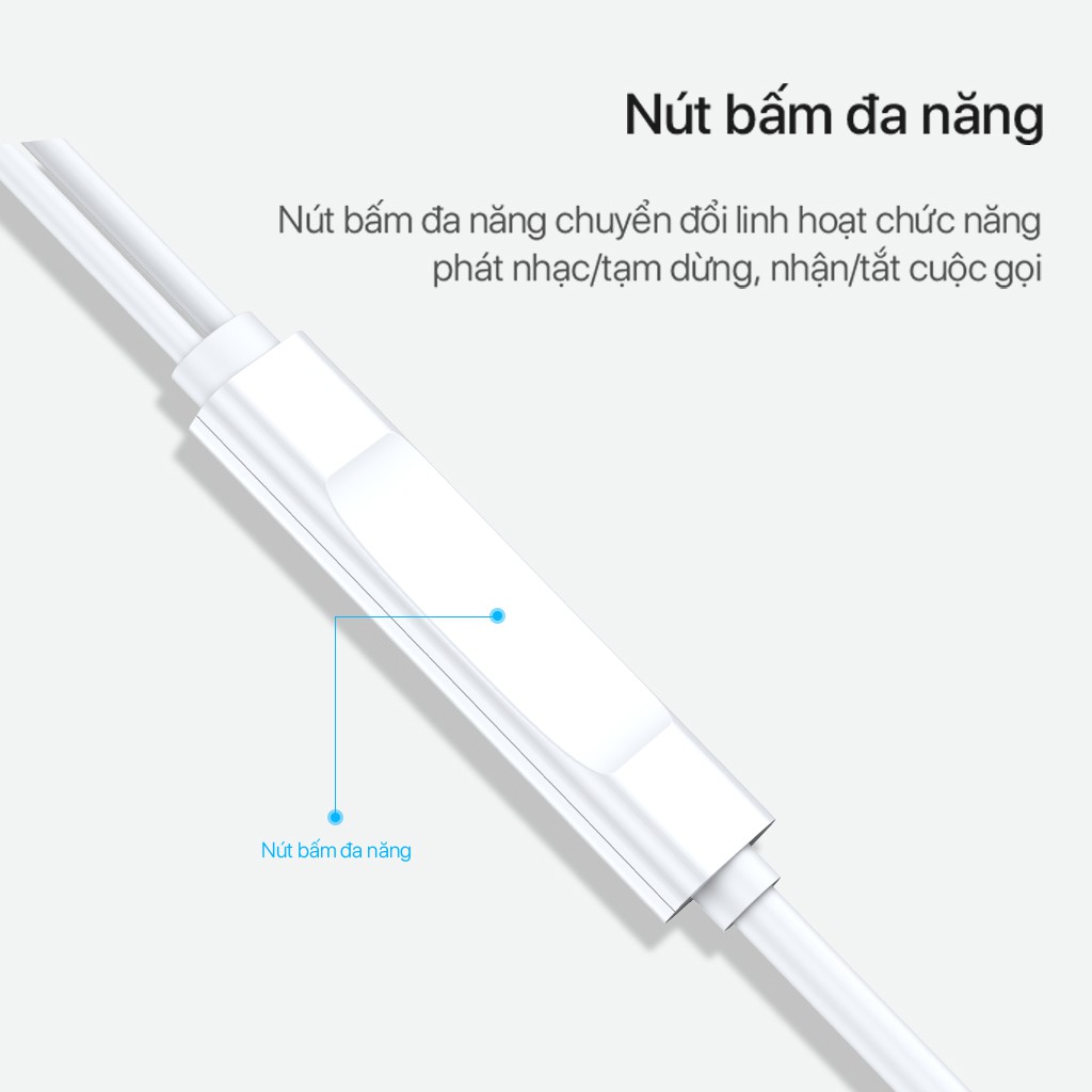 Tai Nghe Nhét Tai Có Dây ROBOT RE10 Cổng Kết Nối 3.5mm - Âm Thanh HD Sắc Nét Nghe Nhạc Đàm Thoại