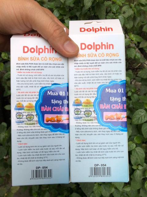 Bình sữa hoa cổ rộng PP Dolphin 120ml/240ml ( có thêm tay cầm)