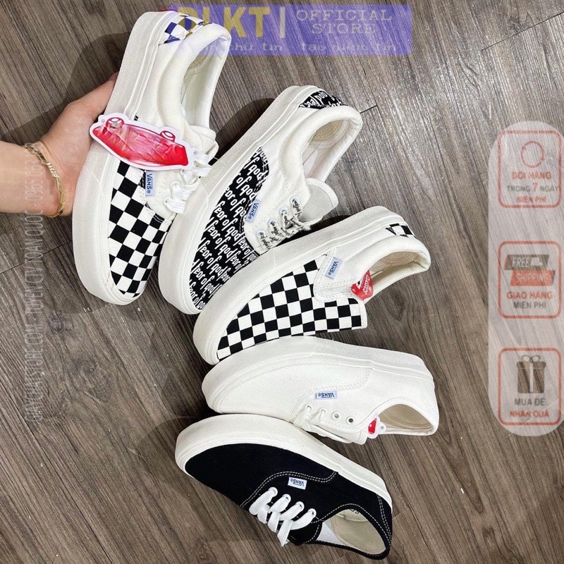 [ DLKT Sneaker ] Ảnh thật chi tiết phần đánh giá sp, Giày thể thao sneaker nam nữ Caro dây, Giày Fog freeship