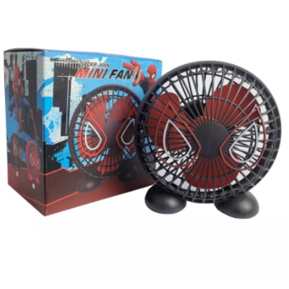 Quạt Mini Để Bàn Spiderman, Siêu Nhân Người Nhện 3 Chế Độ Gió Sạc Tích Điện