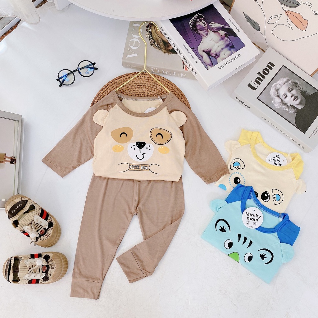 Bộ Dài Tay Cho Bé Trai , Bộ Dài Tay Cho Bé Gái Chật Thun Lạnh , Bộ Quần Áo Trẻ Em