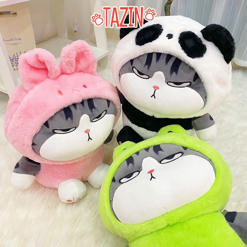 Gấu Bông Mèo Hoàng Thượng Cosplay Hình Thú Thỏ, Ếch, Gấu Trúc Đáng Yêu Cao Cấp Tazin
