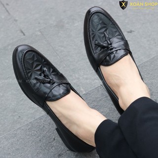 ( FREESHIP) Giày lười nam chất liệu da mềm Xoăn Shop Mã G012 chuông.