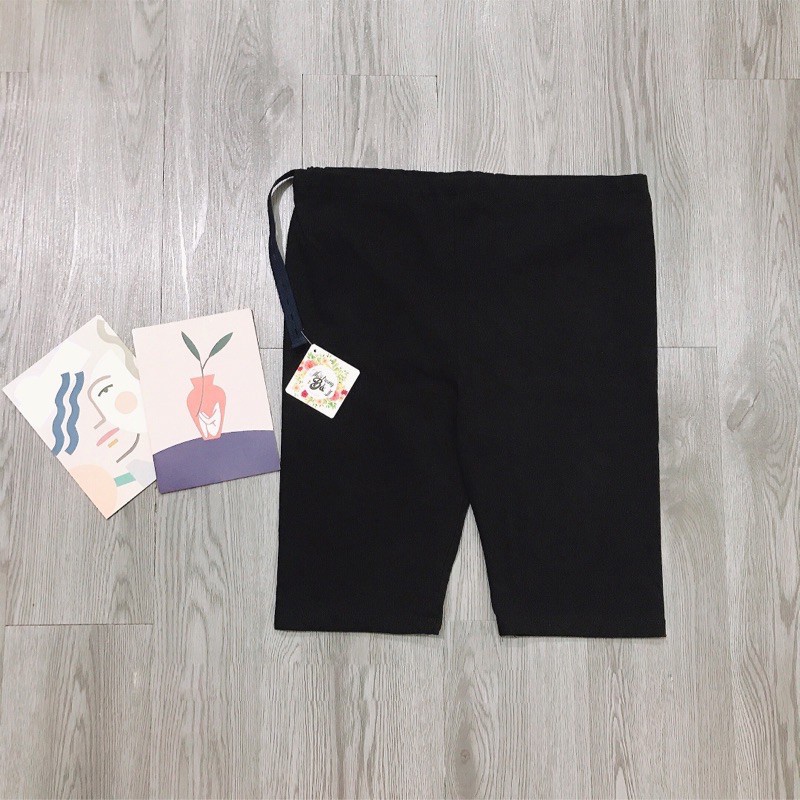 Quần legging bầu ngố, quần bầu trên gối chất bozip co dãn tốt