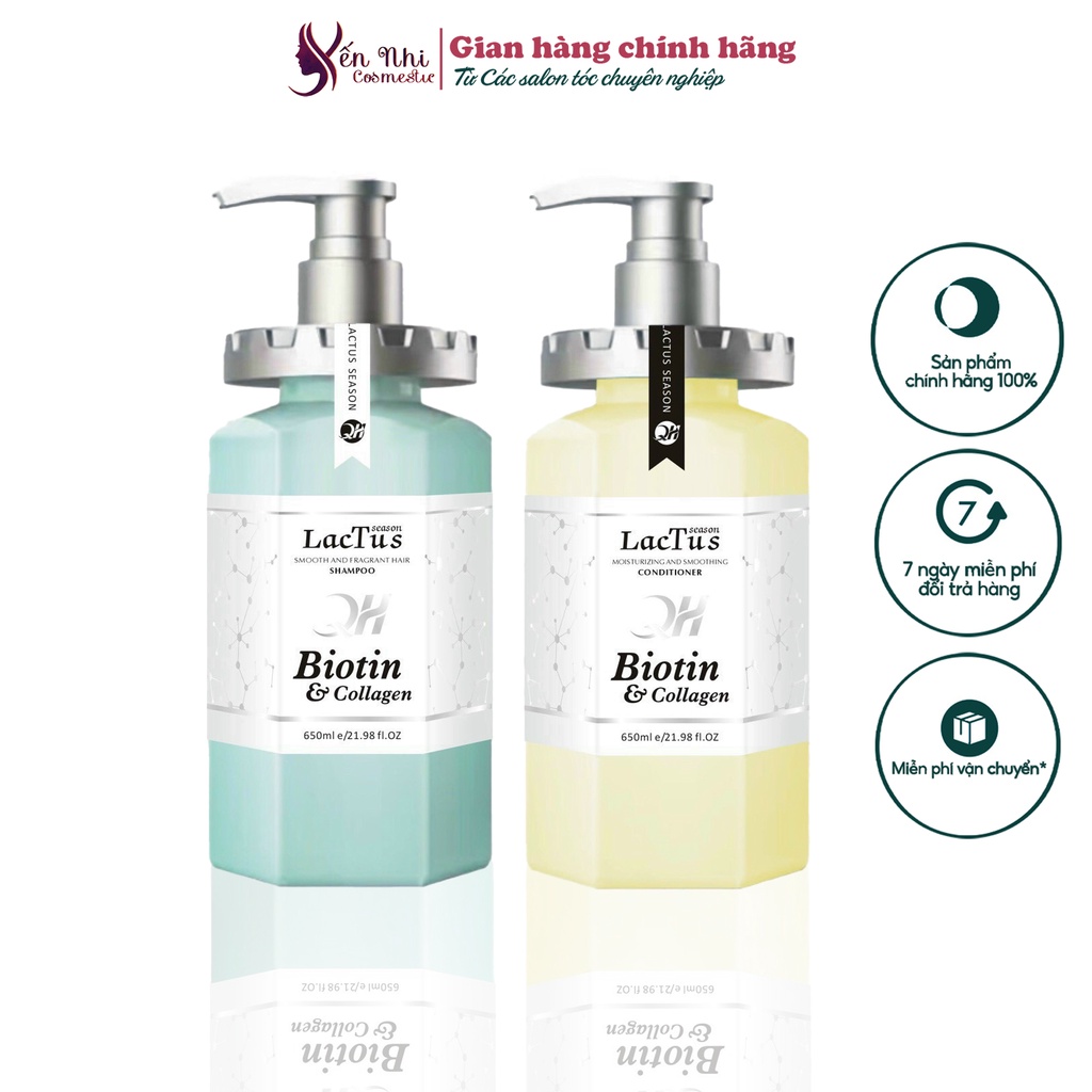 Dầu gội biotin lactus season giảm rụng tóc, ngăn gàu dưỡng ẩm QH lactus season biotin collagen