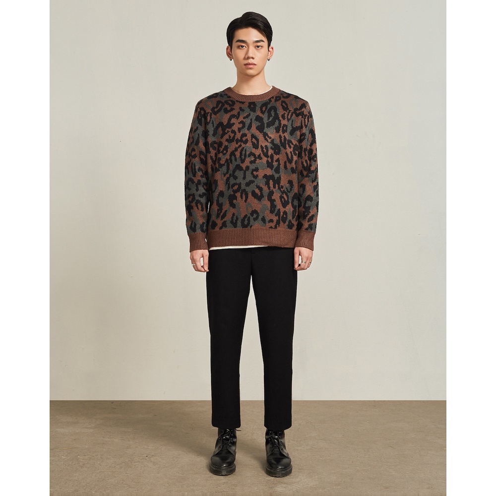 Áo len hoạ tiết nam HIGHWAY MENSWEAR Roland nâu