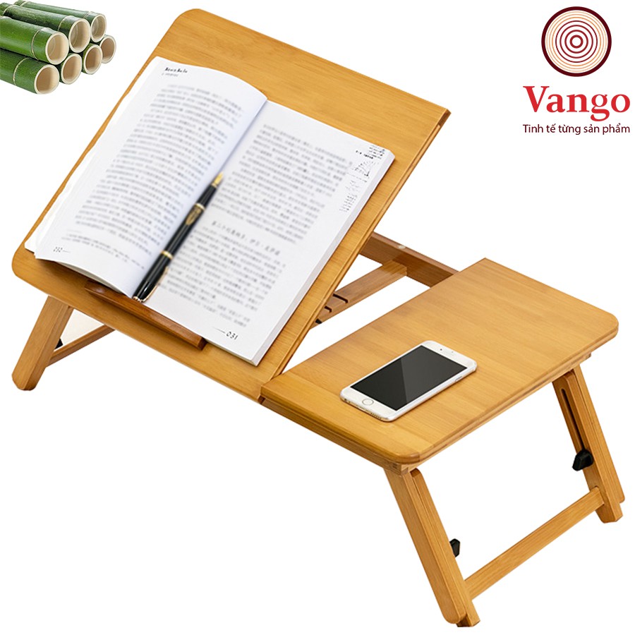 Bàn làm việc gỗ tre gấp thông minh, đa năng Vango V1, Bàn học gỗ tre tự nhiên cao cấp có kệ để Laptop & Sách | BigBuy360 - bigbuy360.vn