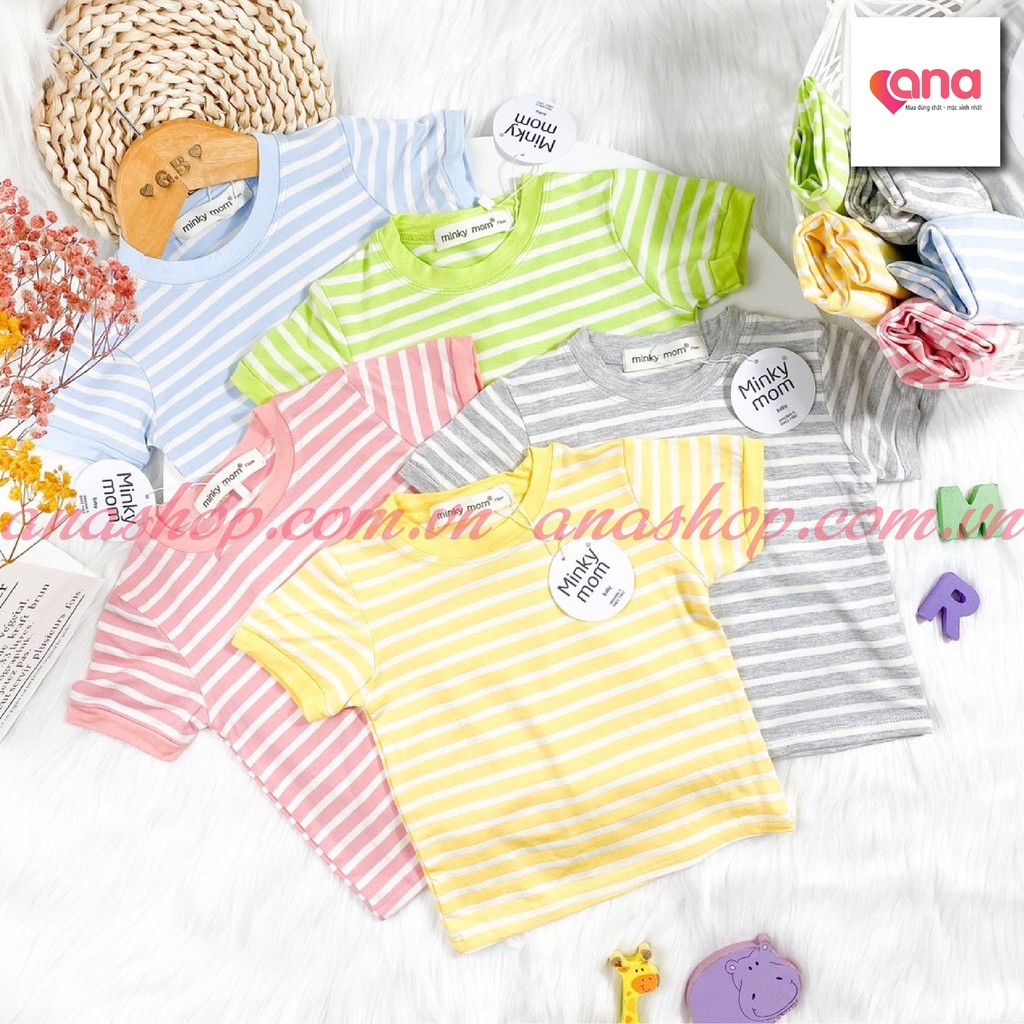 Bộ Áo Cộc Tay Ngắn Quần Dài Cho Bé [Trợ Giá] Quần Áo Cho Bé Trai gái Kiểu Dáng ALIBABA KẺ NGANG Minky Mom thun lạnh