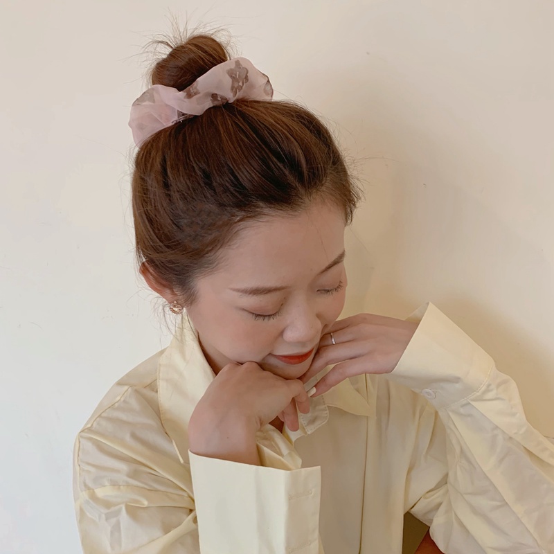 Dây buộc tóc co giãn in hình gấu dễ thương