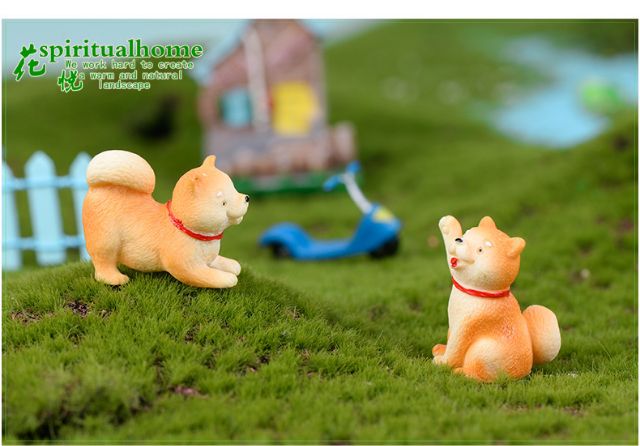 Tiểu Cảnh - Chú chó Shiba vàng làm tiểu cảnh/ charm slime /terrarium/ mô hình trang trí