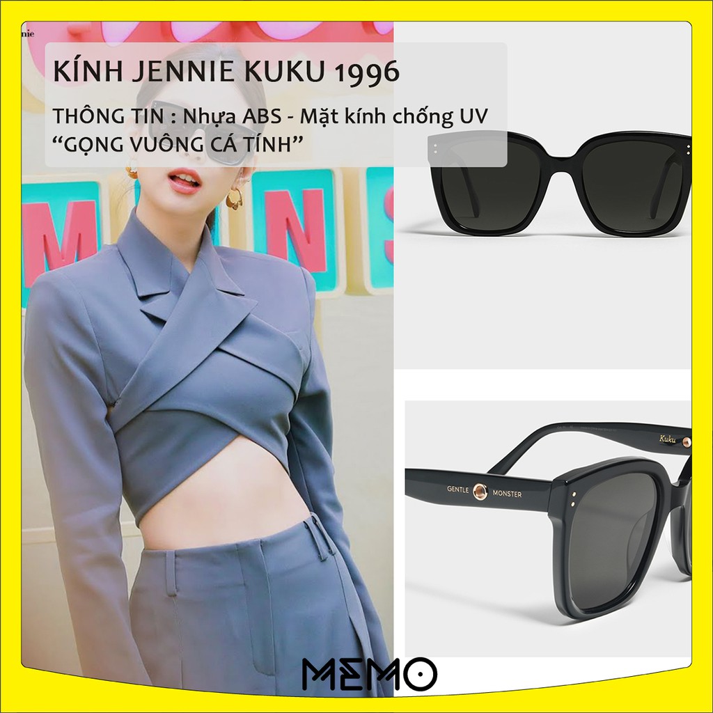 Kính mát nữ Jennie kuku 1996, kính mát nữ Hàn Quốc chống tia UV 400 memo.shop