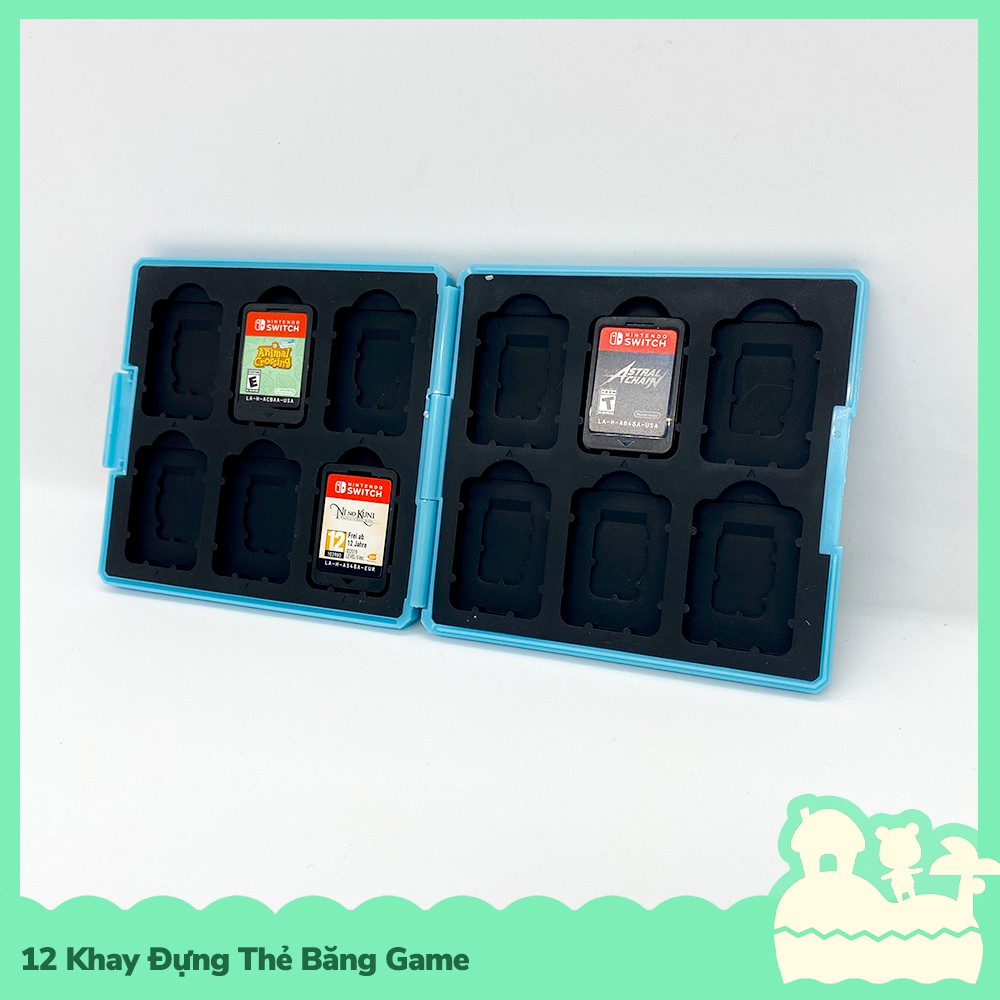 [Sẵn VN - NowShip] Phụ Kiện Hộp Băng Lưu Trữ Thẻ Game Di Động 12 Khoanh Nintendo Switch NS Animal Crossing Island