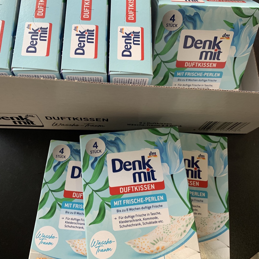 Túi thơm Denkmit để tủ quần áo treo xe phòng vệ sinh phòng ngủ khử mùi làm thơm hộp 4 túi hàng đức PU005