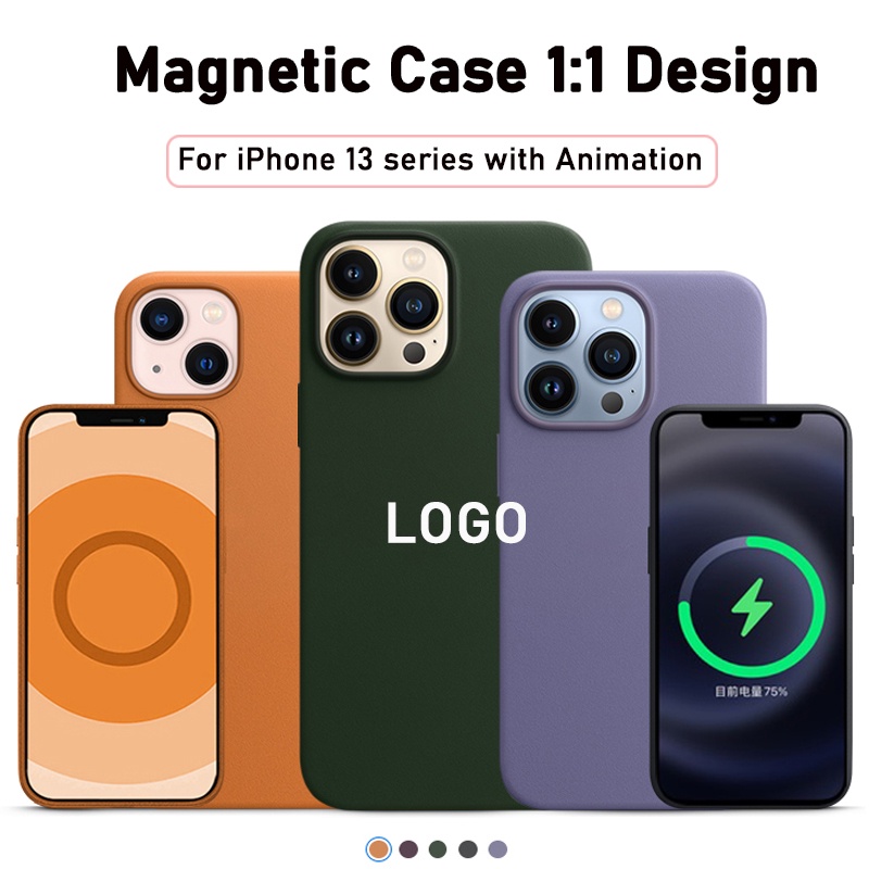 Bao Da Điện Thoại Có Logo M-agsafe Hít Nam Châm Không Dây Cho iPhone 13 Pro Max 13 Pro Max