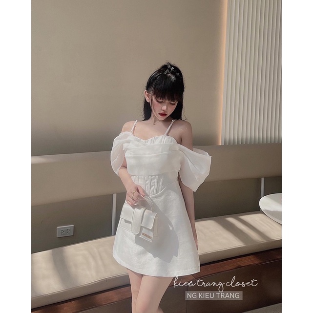 [MIMI DRESS] VÁY GẤM NHŨ TRỄ VAI