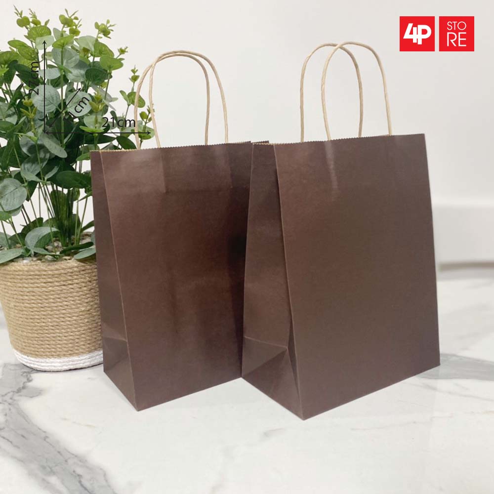 01 TÚI KRAFT NÂU ĐẬM 21X27X11CM  - HỎA TỐC