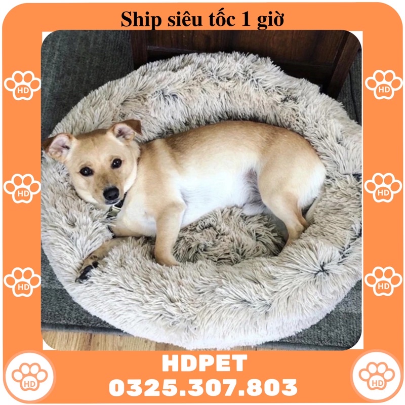Đệm ngủ tròn cao cấp cho chó mèo - ổ đệm cho thú cưng