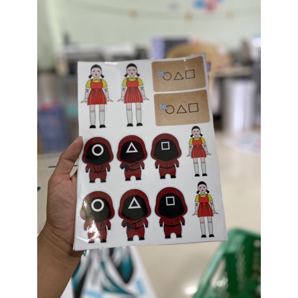 LOGO STICKER giấy trang trí trò trơi con mực 2