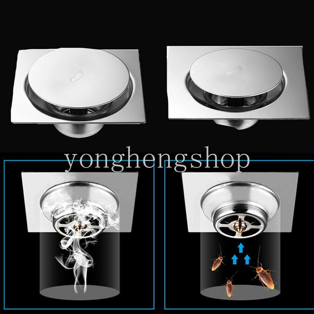 Vỏ Bọc Cống Thoát Nước Sàn Nhà Tắm Hình Vuông Dạng Nhấn Chất Liệu Inox