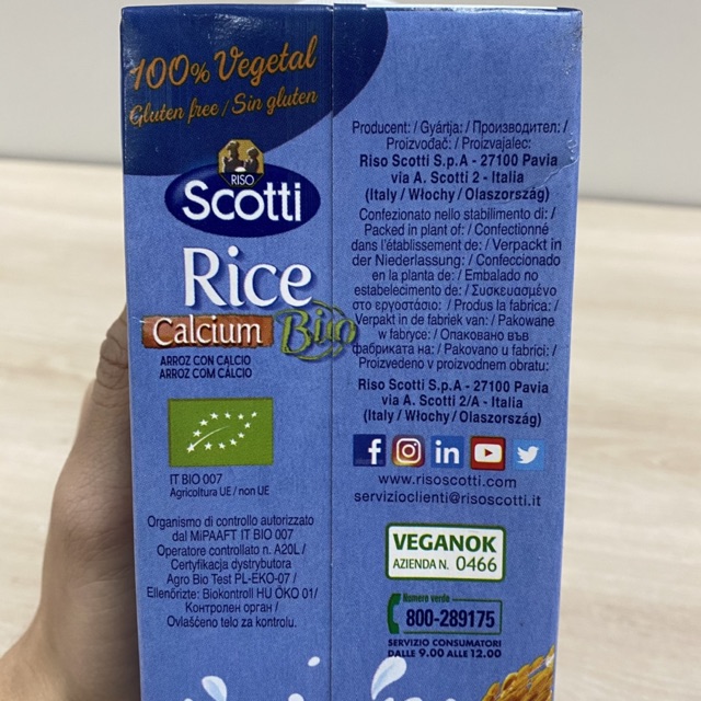 SỮA GẠO ĂN KIÊNG RISO SCOTTI CANXI BIO ( HỘP 1L) - BIO Calcium Rice Milk