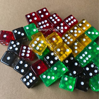 4 viên xí ngầu xúc xắc trong suốt 6 mặt 16mm