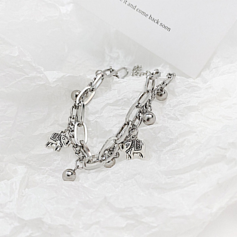 Flgo Vòng Tay Chuỗi Hạt Tròn Biểu Tượng Voi Thời Trang Hàng Ngày Cho Nữ