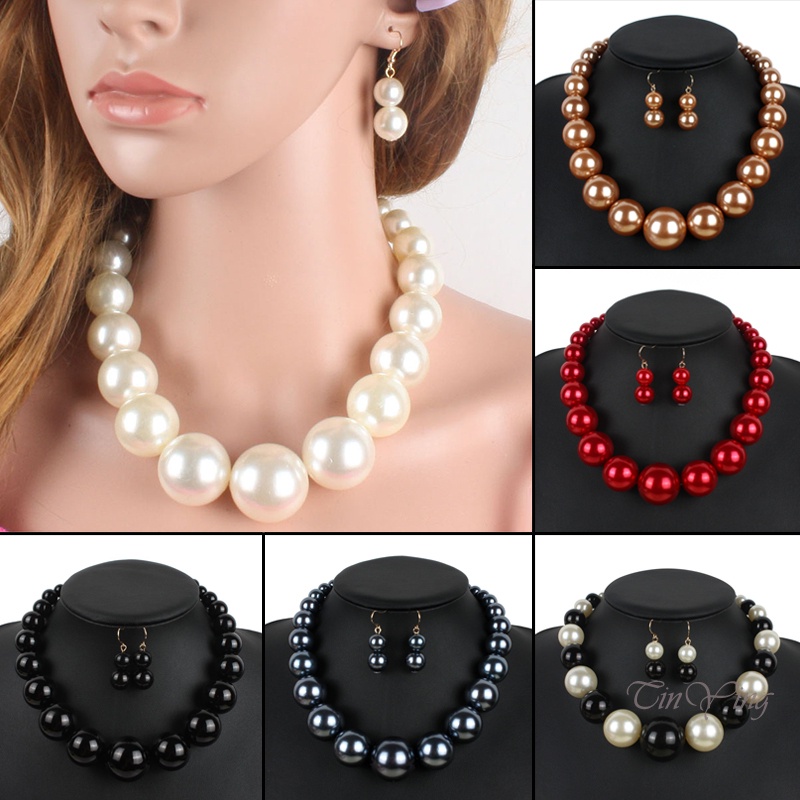 GETNOIVAS Bộ Trang Sức Ngọc Trai Sang Trọng Cho Cô Dâu