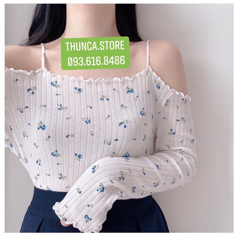 [hot] Áo Kiểu Tay Dài Trễ Vai Quyến Rũ Thời Trang Cho Nữ, áo bẹt vai hoa nhí . | BigBuy360 - bigbuy360.vn