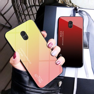 Ốp điện thoại kính cường lực viền silicone chuyển màu độc đáo cho Meizu M6 Note
