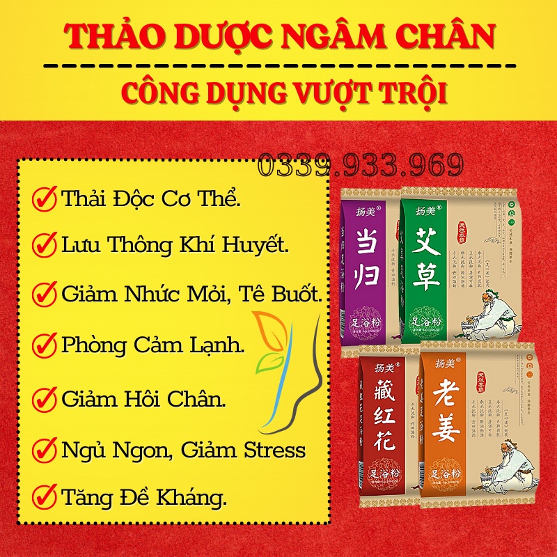 Thảo Dược Ngâm Chân, Bột Ngâm Chân - Thải Độc Cơ Thể, Giảm Đau Nhức Xương Khớp - Tê Chân - Giảm Hôi Chân