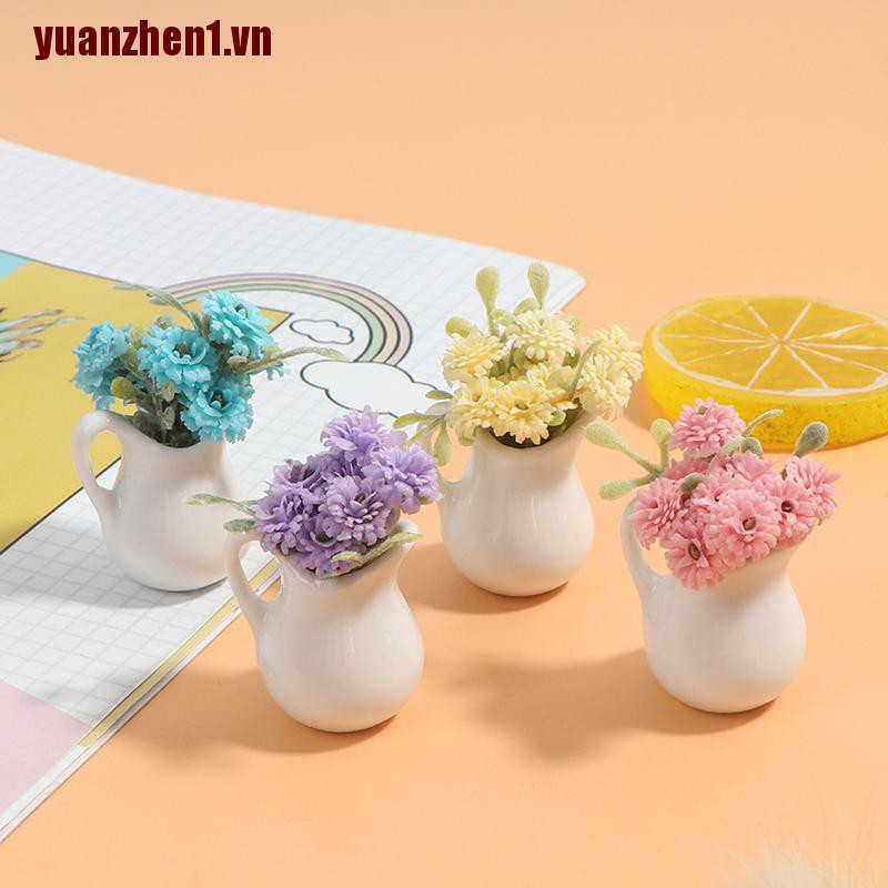 [YUANZHEN1] Chậu Hoa Trang Trí Vườn Nhà Búp Bê 1: 12