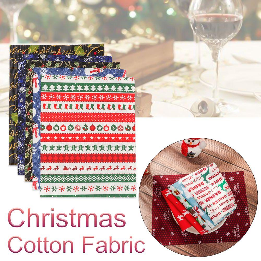 Set 5 / 10 Tấm Vải Cotton Họa Tiết Giáng Sinh Thời Trang