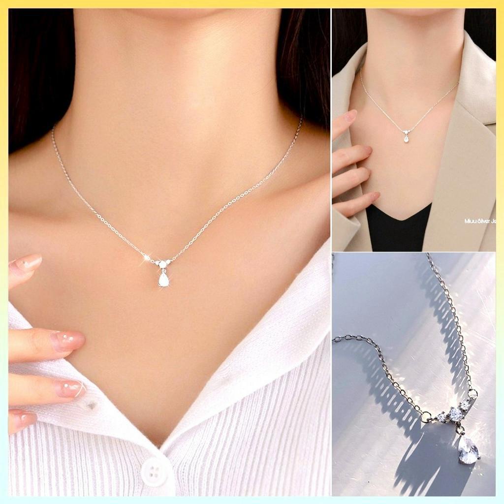 [L2M] Dây chuyền nữ mặt GIỌT NƯỚC đính đá lấp lánh siêu sang trọng