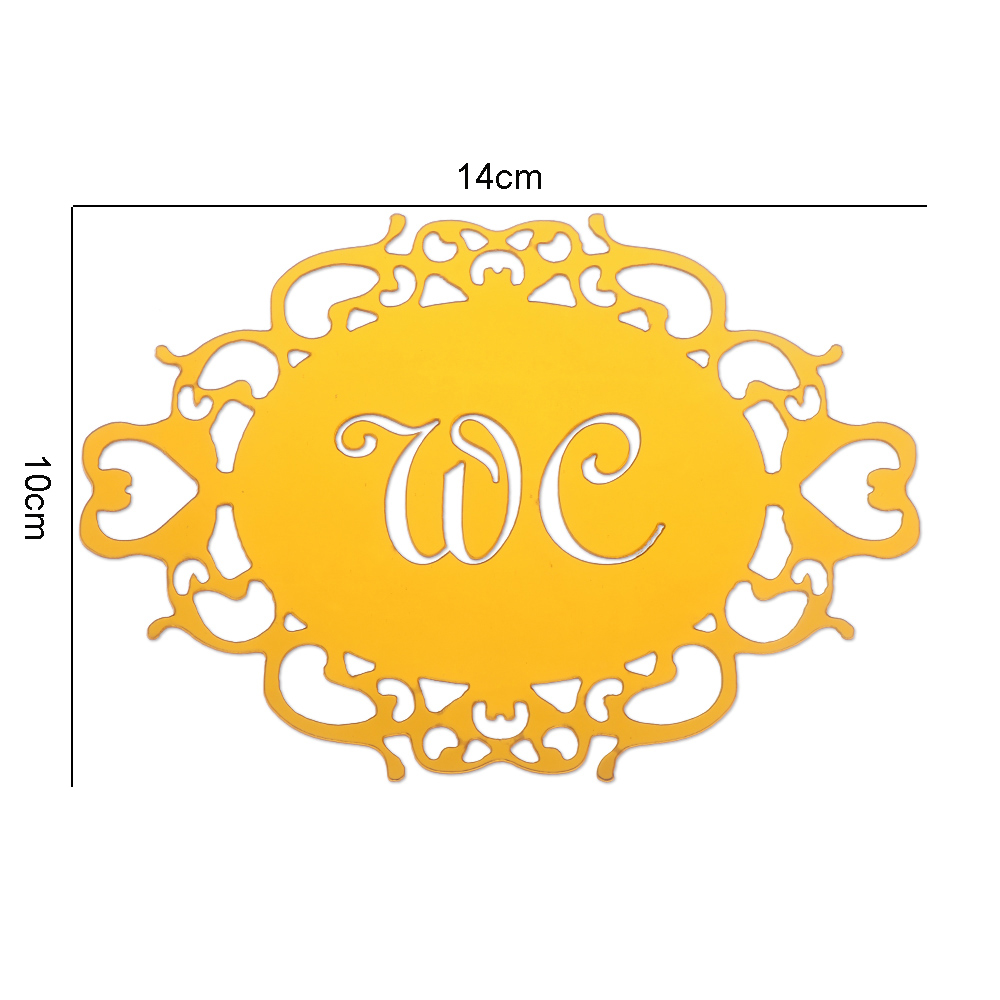 Decal acrylic dán cửa in chữ WC/Toilet/Bathroom cho nhà DIY