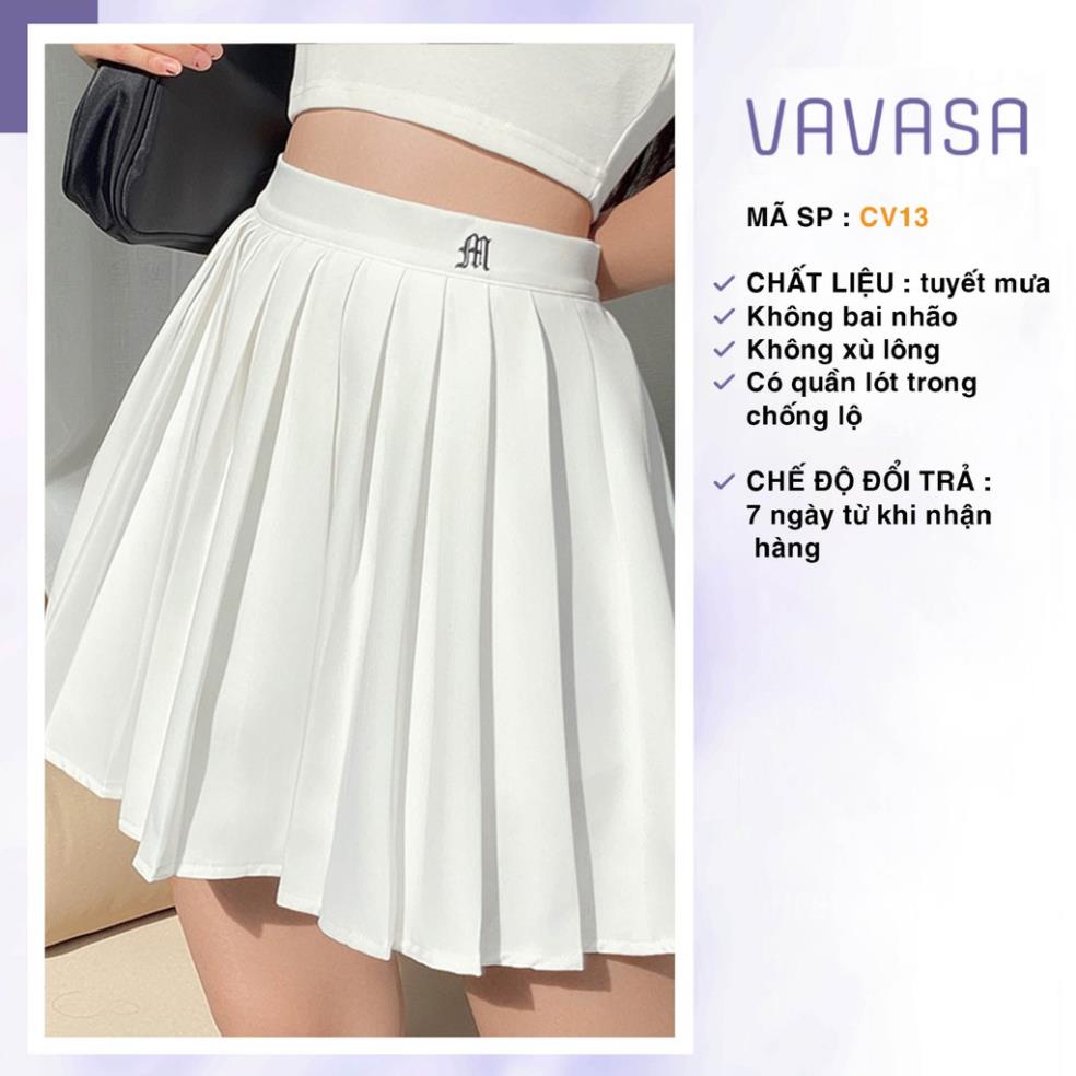 Chân váy tennis xếp ly đen trắng lưng cao ngắn bigsize trơn ulzzang hoạ tiết thêu có quần trong  CV13 | BigBuy360 - bigbuy360.vn