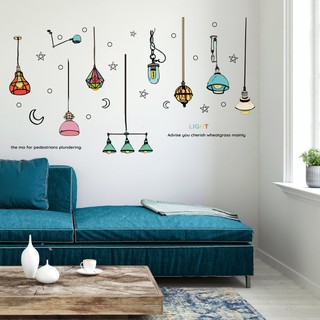 (XẢ KHO) [Nhiều mẫu] Decal dán tường đèn chùm