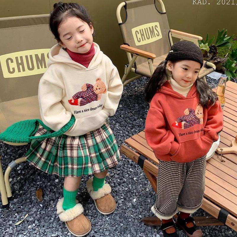 Áo hoodie giữ ấm mùa đông phong cách Hàn Quốc thời trang dành cho bé gái