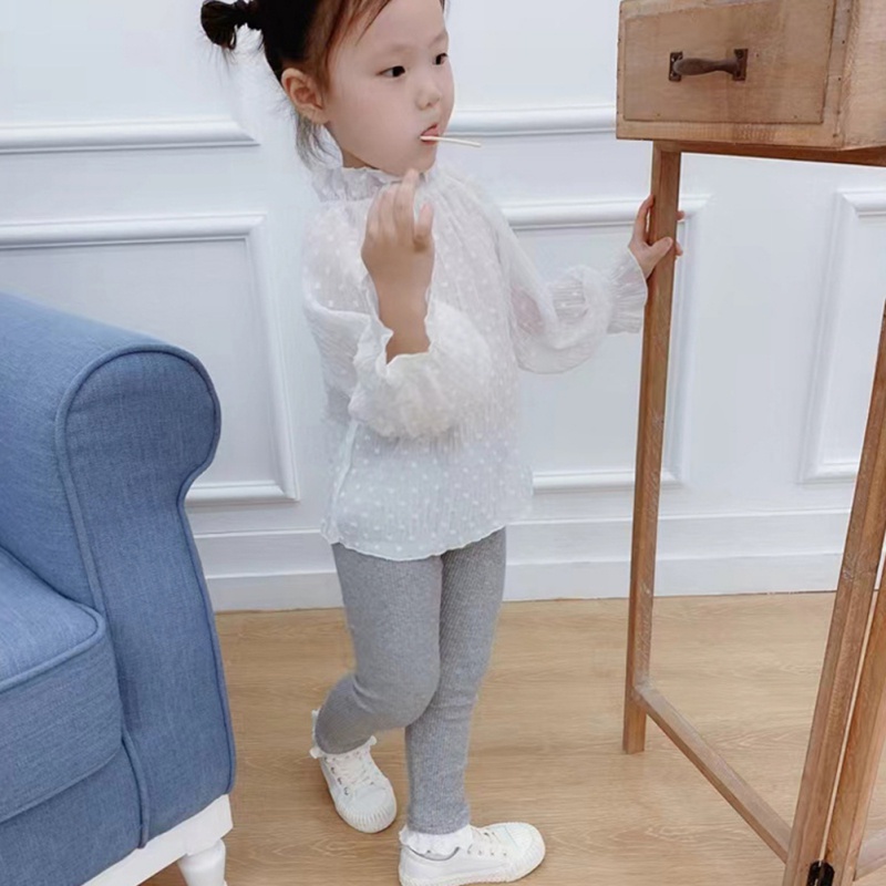 Quần Lót Legging Phối Ren Hoa Hoạ Tiết Kẻ Sọc Cho Bé Gái