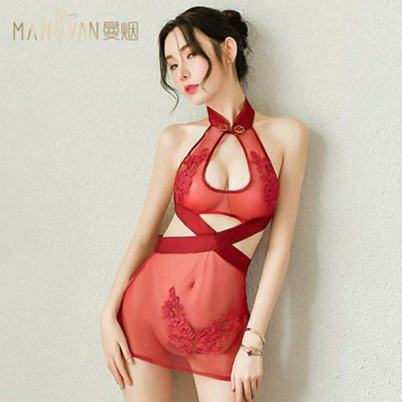 Bộ Ngủ Sexy Voan Thêu Hoa Xẻ Hông Xuyên Thấu Siêu Gợi Cảm -BNV004 Đầm Ngủ Sexy - BNV004 | BigBuy360 - bigbuy360.vn