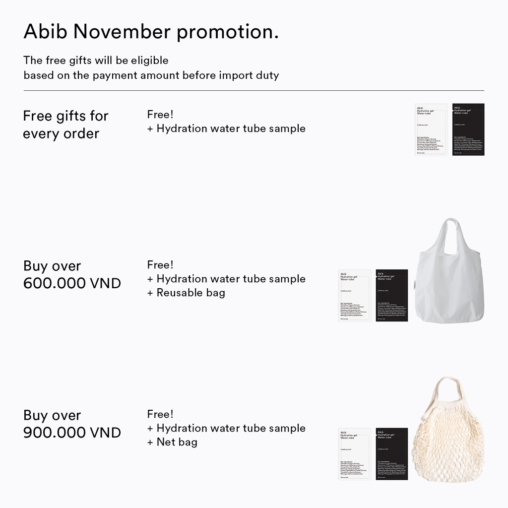 2 Mẫu thử ABIB tuýp nước gel và kem (không bán) | BigBuy360 - bigbuy360.vn