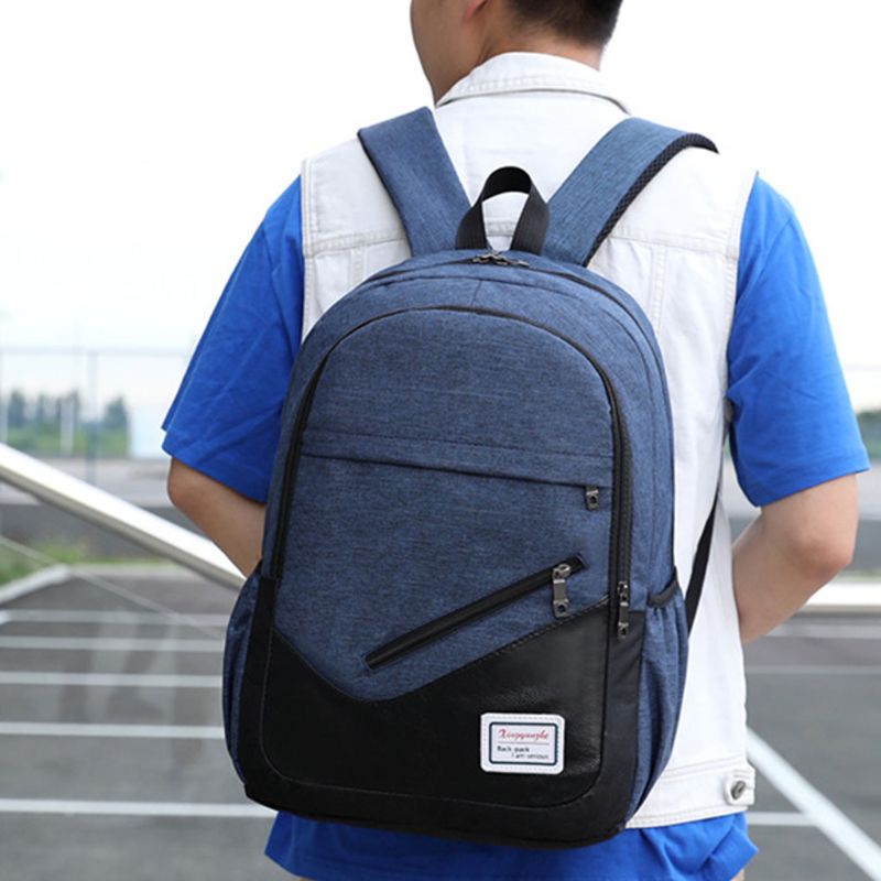 Set 3 Món Gồm Ba Lô + Túi Đeo Chéo + Bóp Đựng Laptop Chất Liệu Nylon Sức Chứ