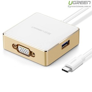 Cáp chuyển đổi usb type c to vga + hub usb 2.0 & 3.0 ugreen 30442