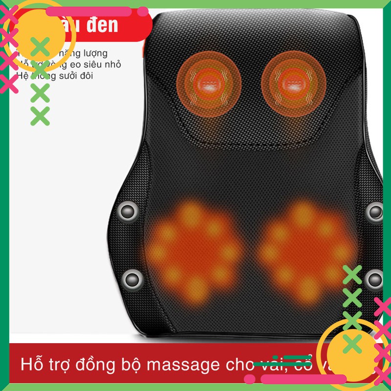 Gối Massage Cổ, Vai Gáy, Máy Mát Xa Lưng và Cổ Hồng Ngoại 5.0💝FREESHIP💝 Bảo Hành 24T