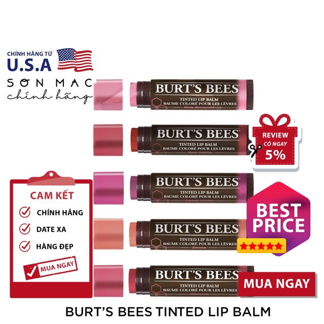 [PHÂN LOẠI] Son dưỡng có màu BURT'S BEES TINTED LIP BALM 4.25g