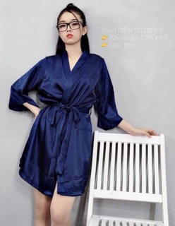 Áo choàng không ren. Chất phi lụa freesize dưới 60kg