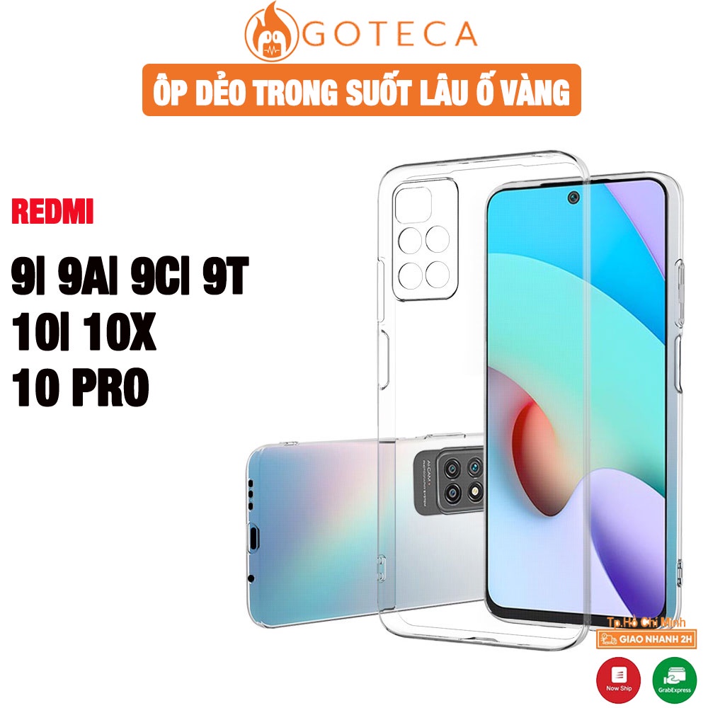 Ốp lưng Xiaomi Redmi 9A/ Redmi 9/Redmi 9C/Redmi 9T / Redmi 10C-Dẻo trong suốt loại dày 1.5mm tốt- Lâu ố vàng