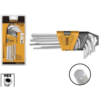 Bộ lục giác bằng dài 9 cây ingco hhk11091 - bộ 9 chìa lục giác