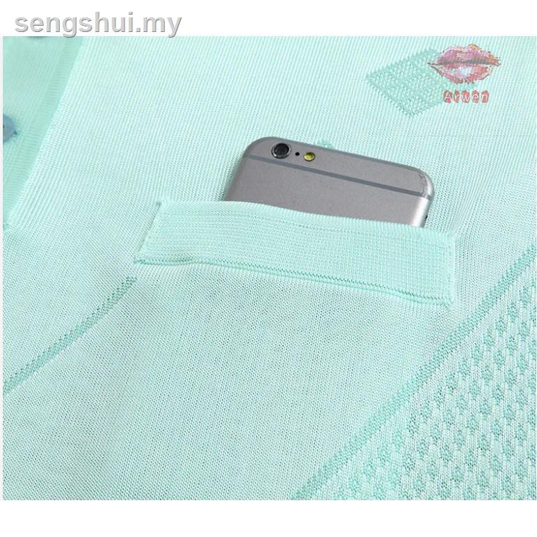 ☫◄✜▫℗♧◇Montagut Áo Thun Tay Ngắn Có Túi Bằng Lụa Lạnh Thời Trang Mùa Hè Mới Cho Nam