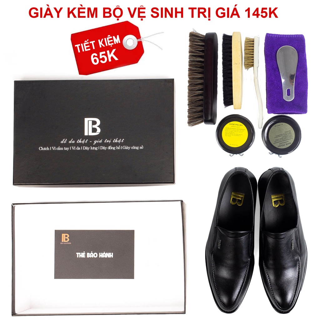 Giày nam công sở da bò nappa cao cấp, giày lười G114- Bụi leather- hộp sang trọng -Bảo hành 12 tháng