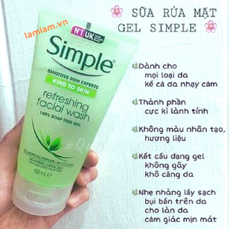 Sữa Rửa Mặt Dạng Gel Simple Refreshing